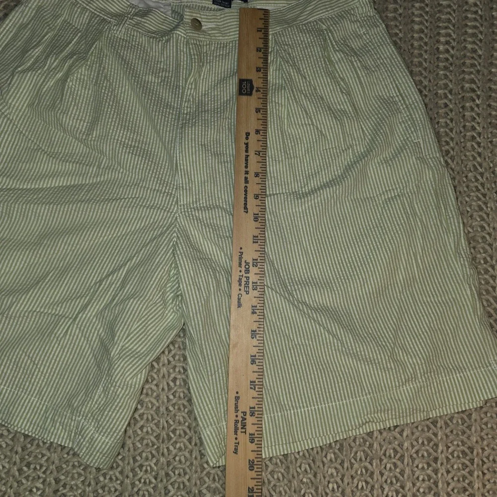 Polo Ralph Lauren Vtg Tyler Shorts Mens 35 Green Seersucker Stripe Pleated